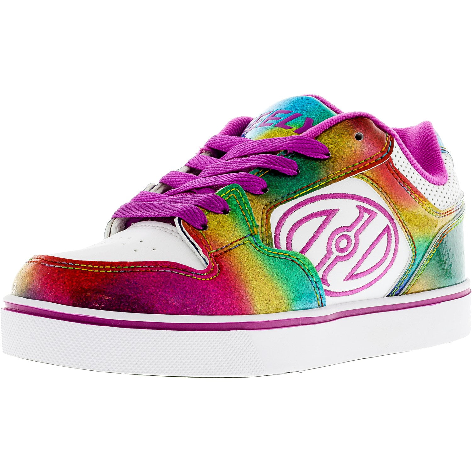Heelys Motion Plus White//Rainbow Hot Pink Ankle-High Leather Skateboarding Shoe 9M 8M